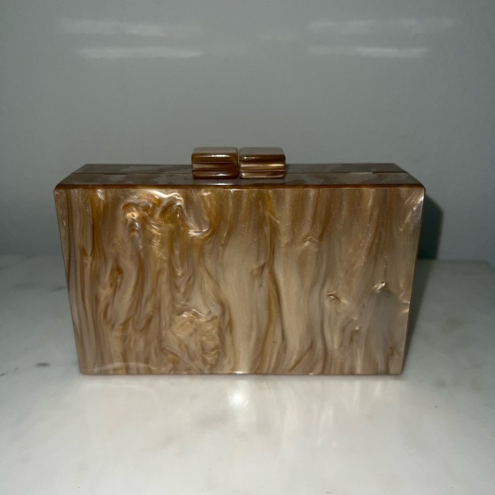 Elegant Gold Marbled Clutch